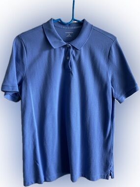 Lands' End Women’s Short Sleeve Polo Shirt - Cornflower Blue